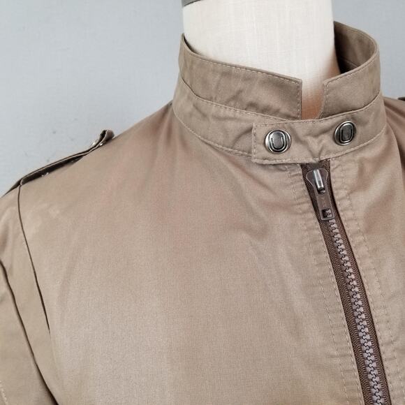 Vintage London Fog Jacket Mens 42 Brown Bomber Outdoors Unlimited Epaulet 80s - Picture 4 of 15